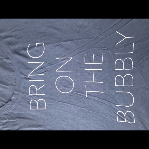 Bring on The Bubbly t-shirt blouse navy size L - Picture 2 of 5